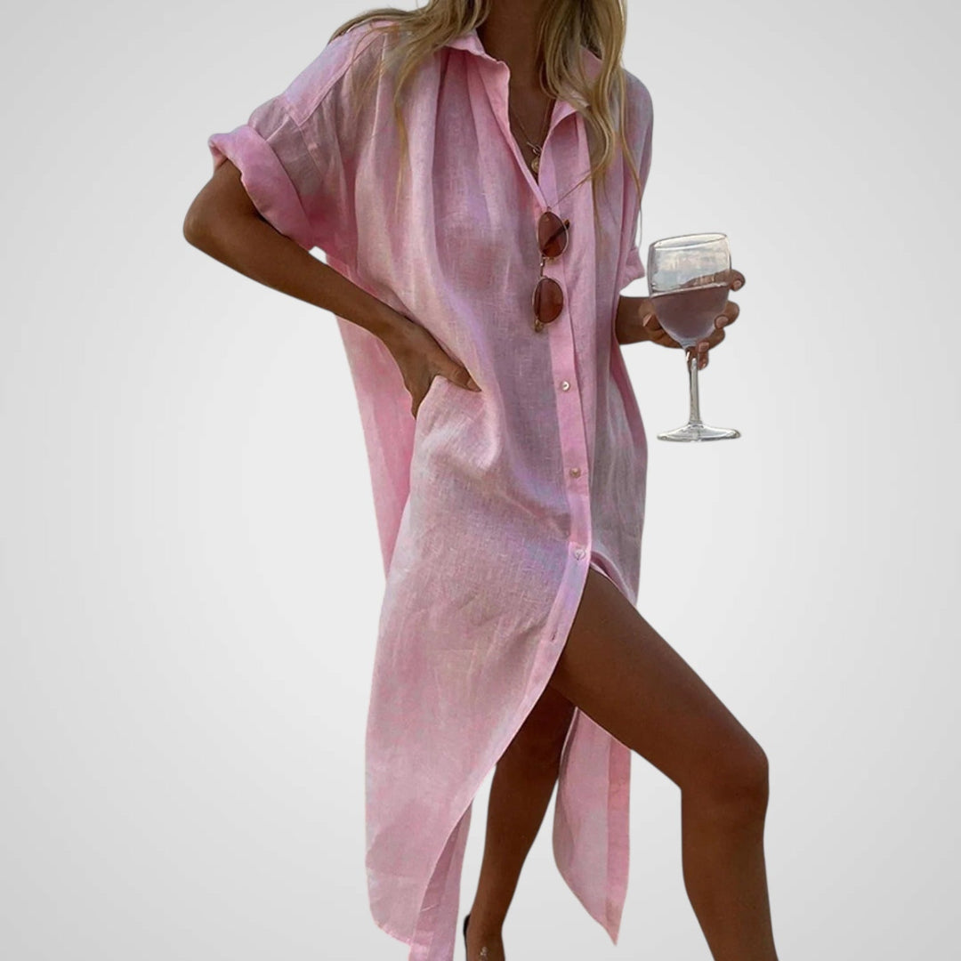 Mary | Women's Long Blouse - Lightweight Linen Blend & Comfortable Fit