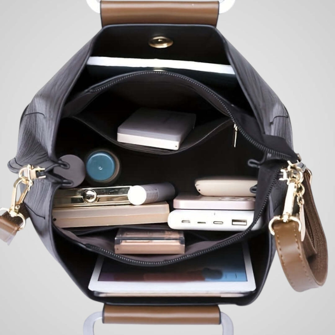 Anna | Elegante borsa in pelle bicolore