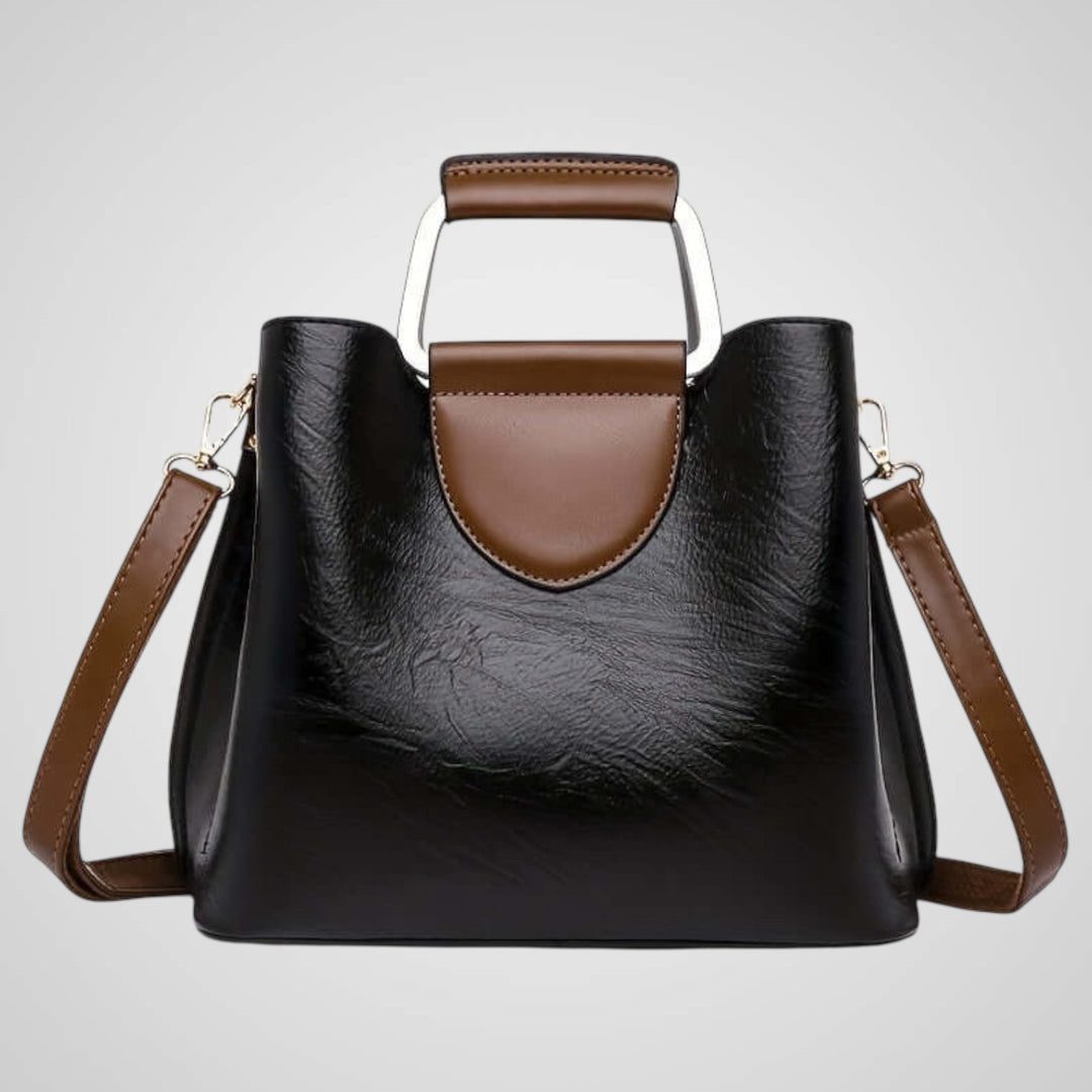 Anna | Elegante borsa in pelle bicolore