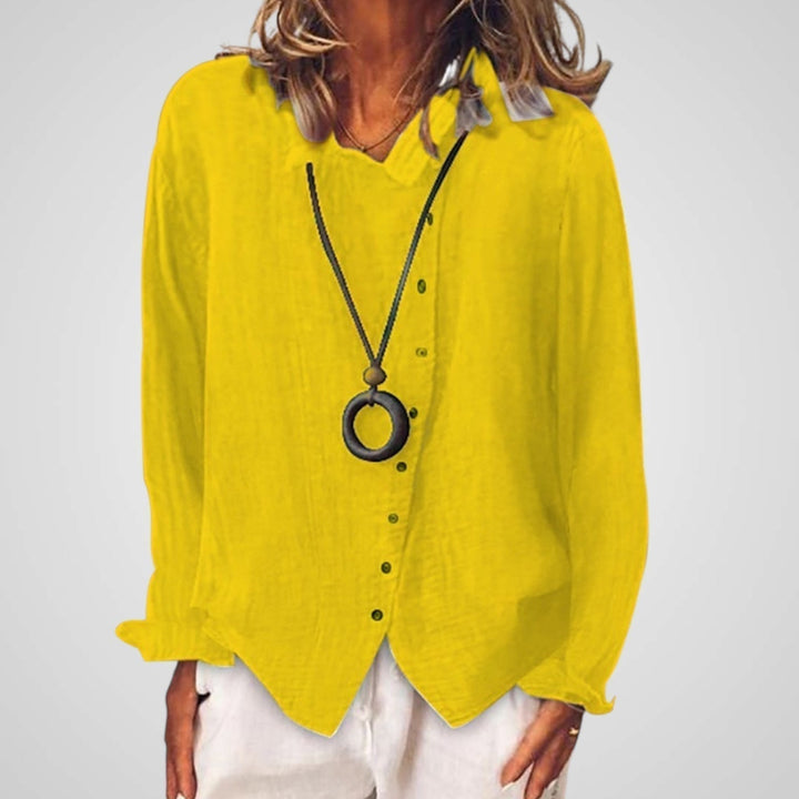 Katia | Women's cotton and linen casual long blouse