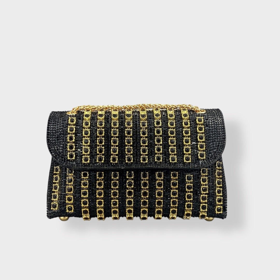Stellina | Elegant shoulder bag with chain and colored diamonds