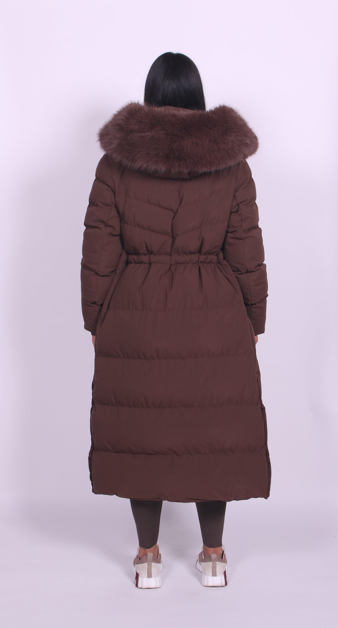 Alissa - Manteau long d'hiver à capuche fourrée
