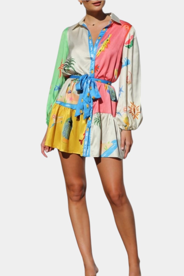 Mini-robe Fallon à motif multicolore