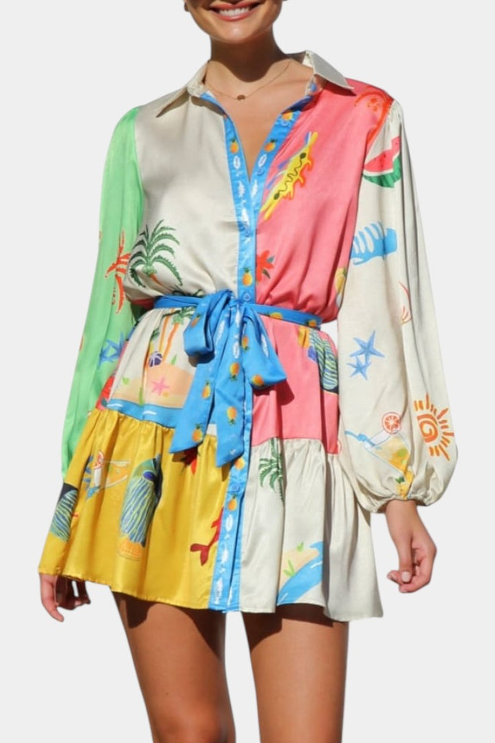 Mini-robe Fallon à motif multicolore