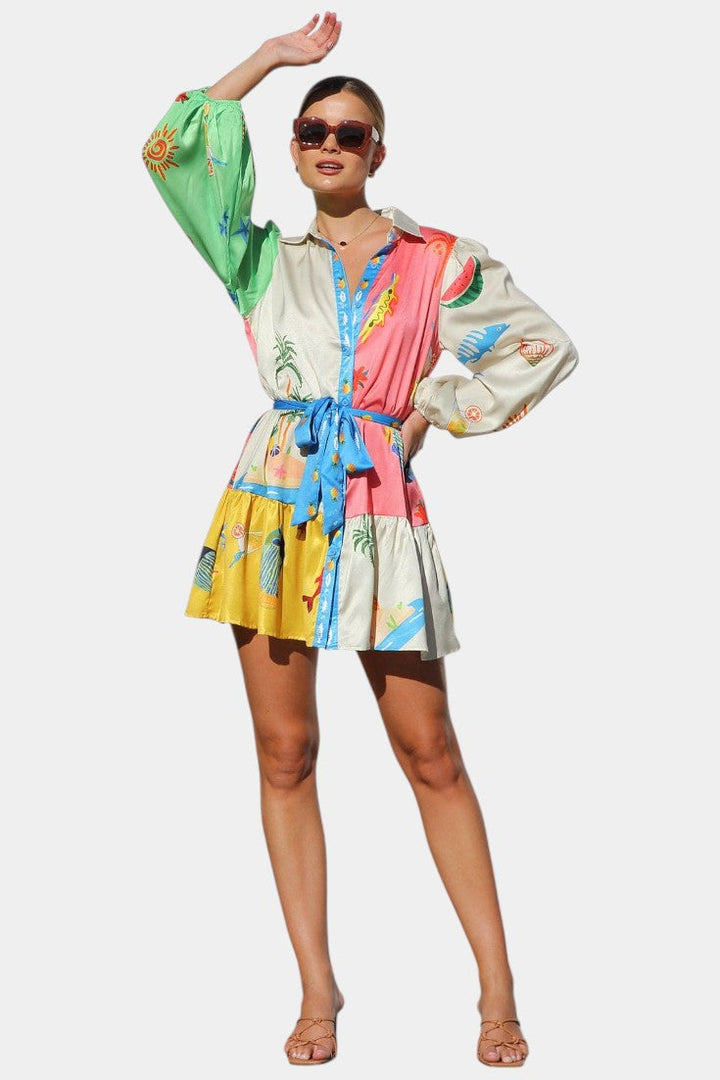 Mini-robe Fallon à motif multicolore