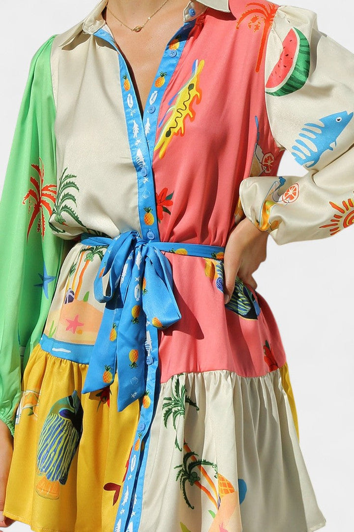 Mini-robe Fallon à motif multicolore