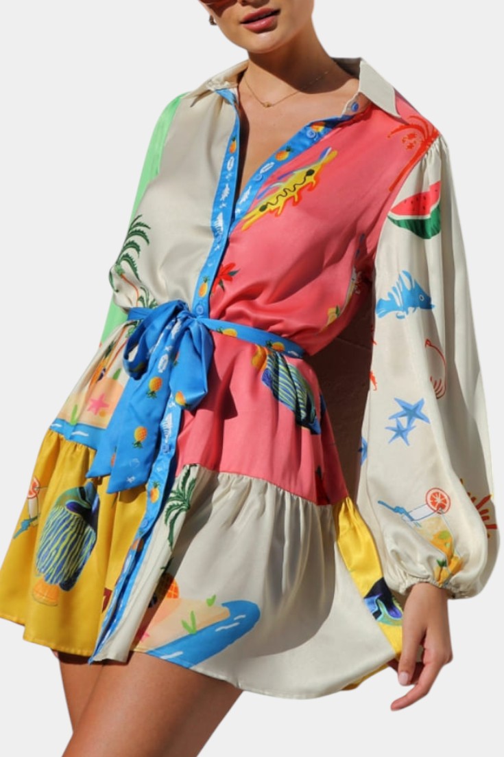 Mini-robe Fallon à motif multicolore