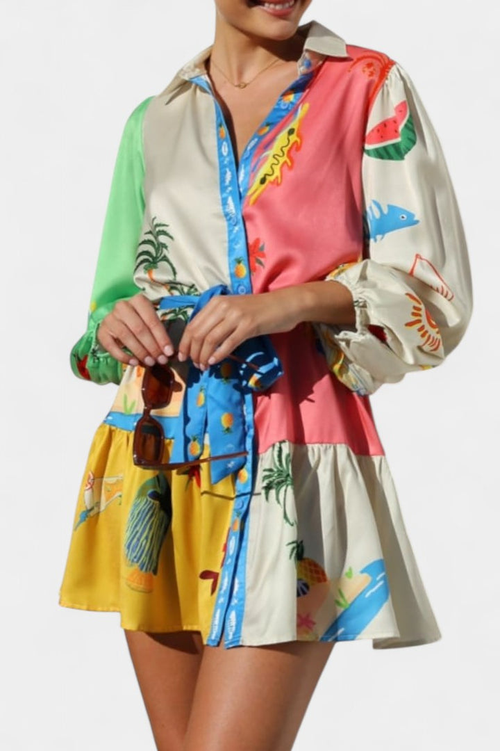 Mini-robe Fallon à motif multicolore