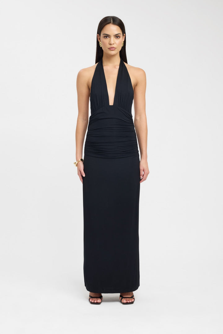 Sariah - Robe longue élégante à col montant