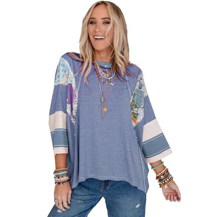 BAILEY™ – Maglia con maniche a pipistrello leggera con patchwork