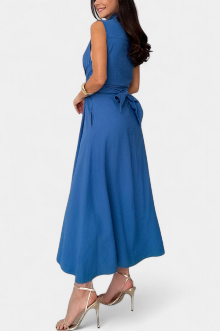 Meryl Shirt Dress with Buttons and Adjustable Belt