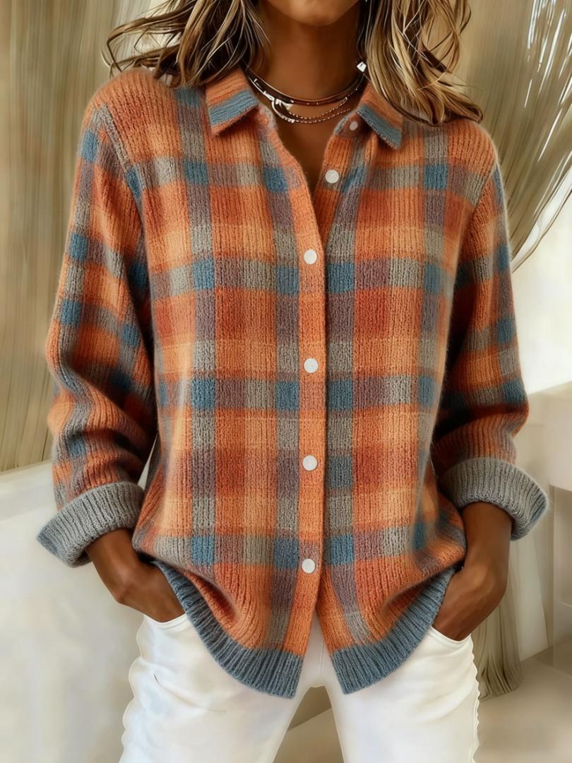 Sofia™ – Camicia a quadri in caldo e morbido tessuto felpato