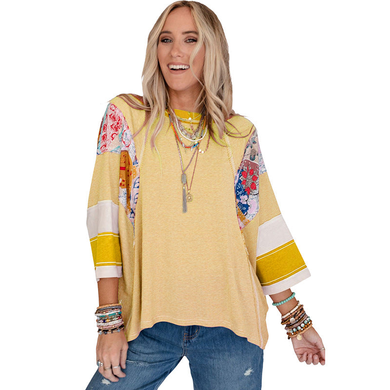 BAILEY™ – Maglia con maniche a pipistrello leggera con patchwork