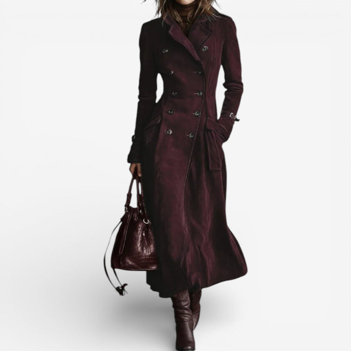 Amarah – Trench in pelle scamosciata lunga