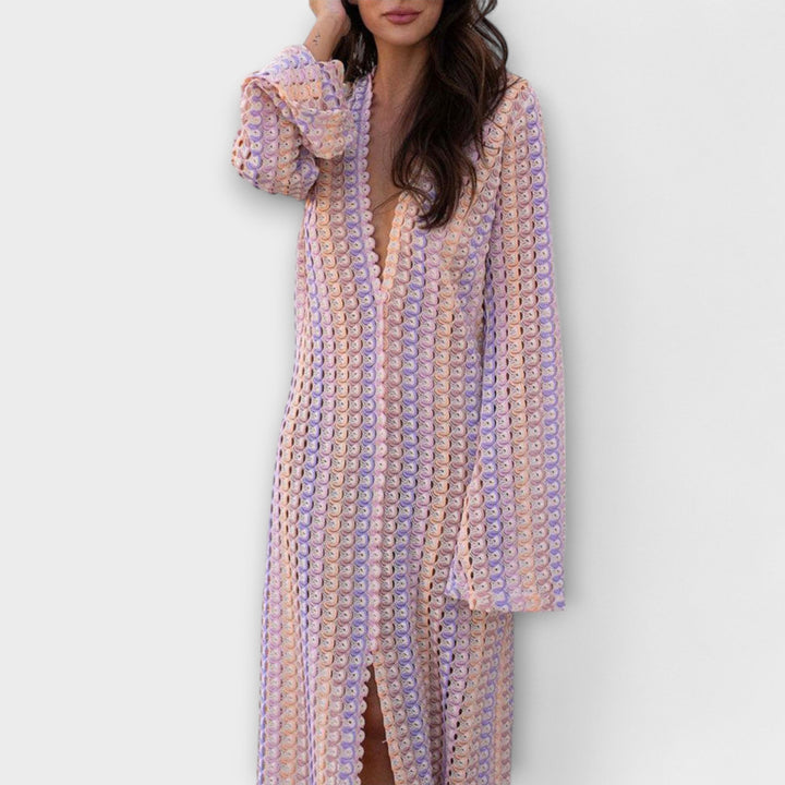 Elina – Maxi Dress with V-Neck and Vacation Flair