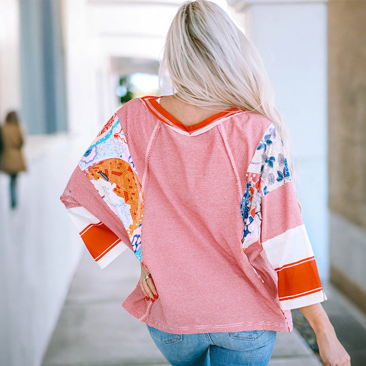 BAILEY™ – Maglia con maniche a pipistrello leggera con patchwork