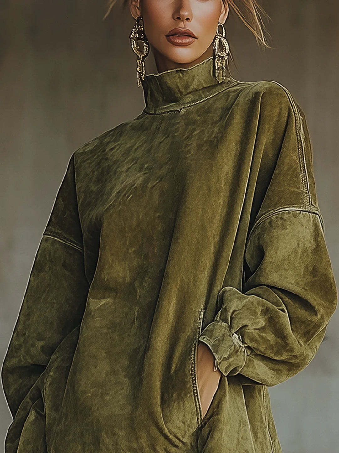 Sheri | robe confortable en daim à pompons