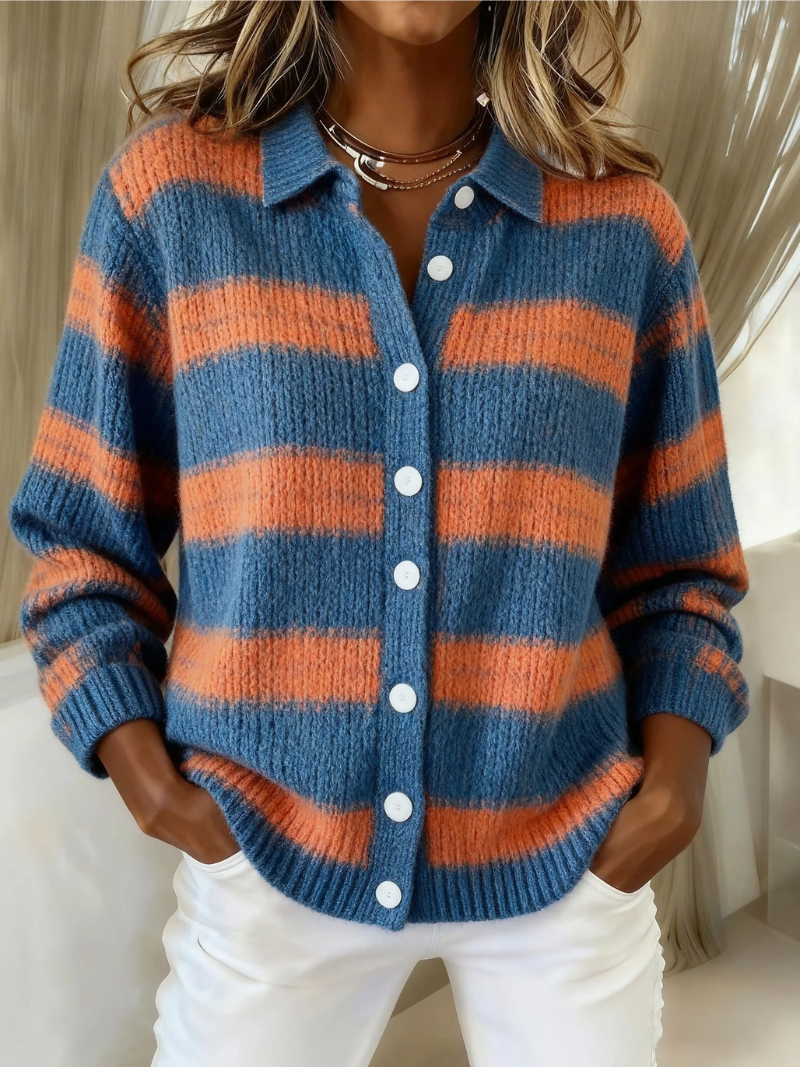 Livia™ – Blusa con Cappuccio a Righe