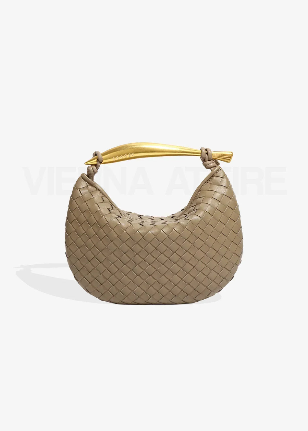 Alexandra – Borsa con Motivo Intrecciato e Manico Dorato
