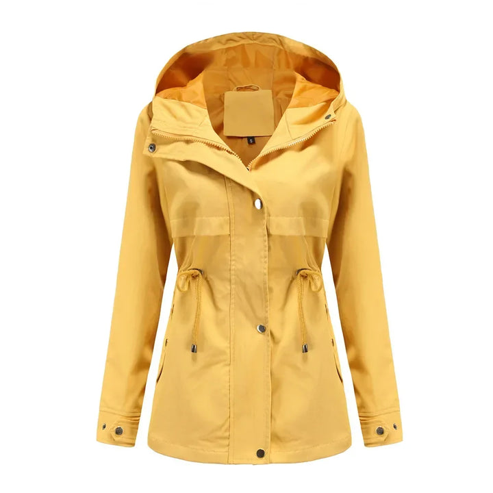 Effortless Anorak Rain Jacket for Women with Hooded Long Sleeve Drawstring Waist Casual Style