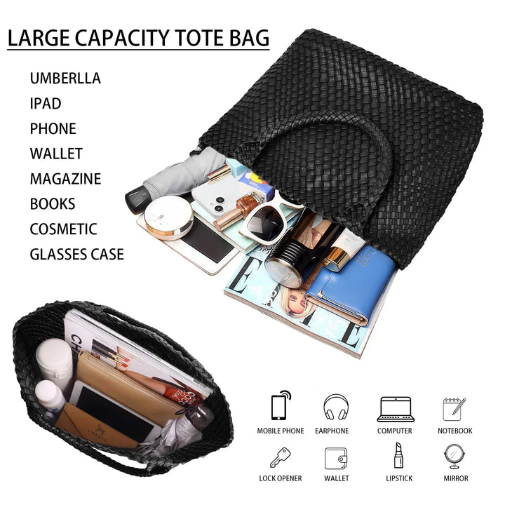 Lana Tote in pelle intrecciata a mano