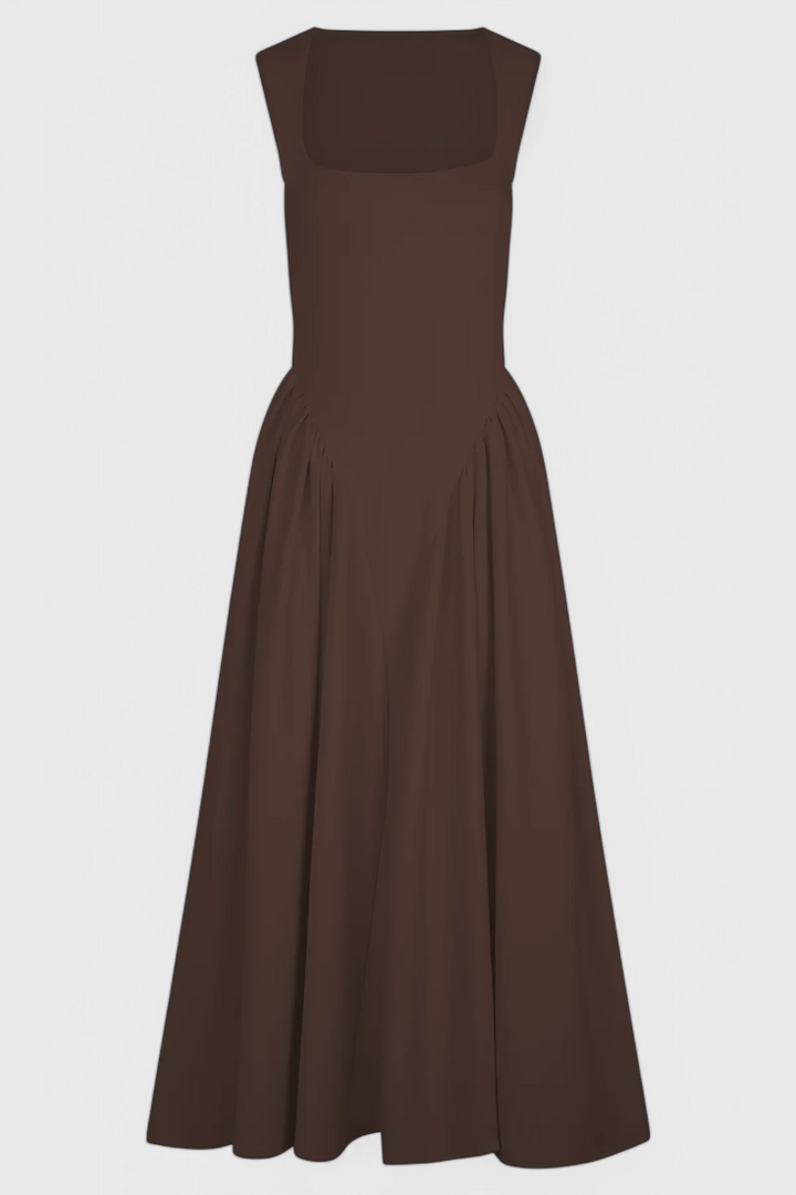 Abito midi Verona con scollo quadrato
