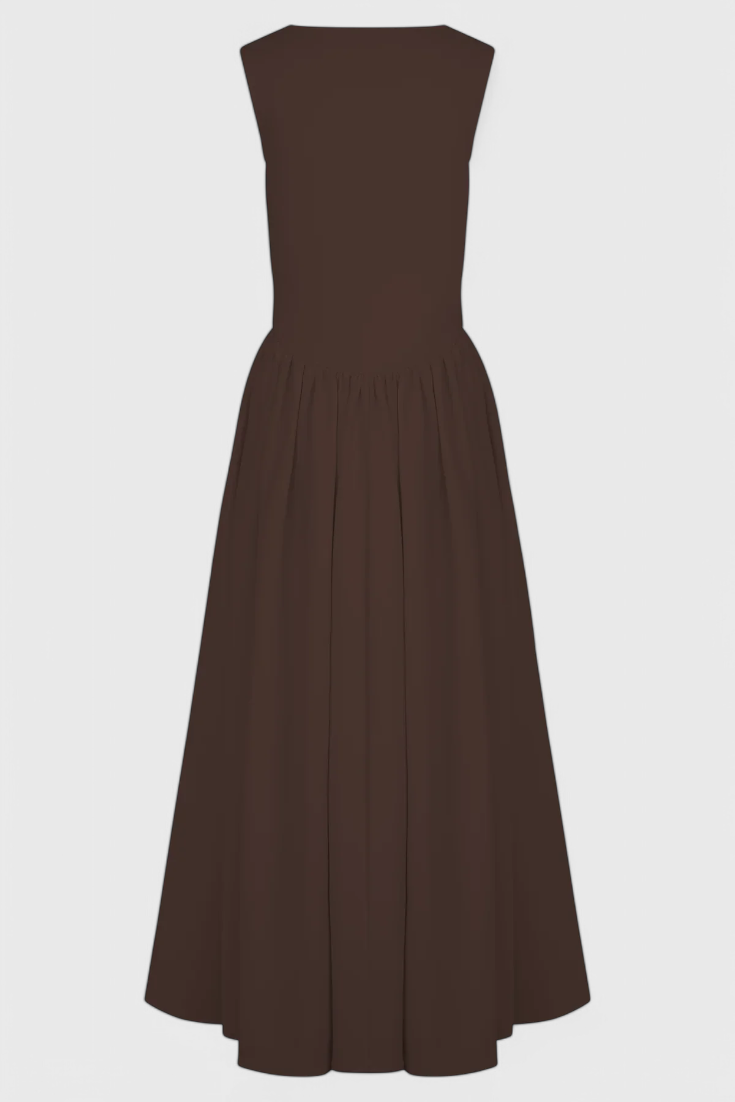 Abito midi Verona con scollo quadrato