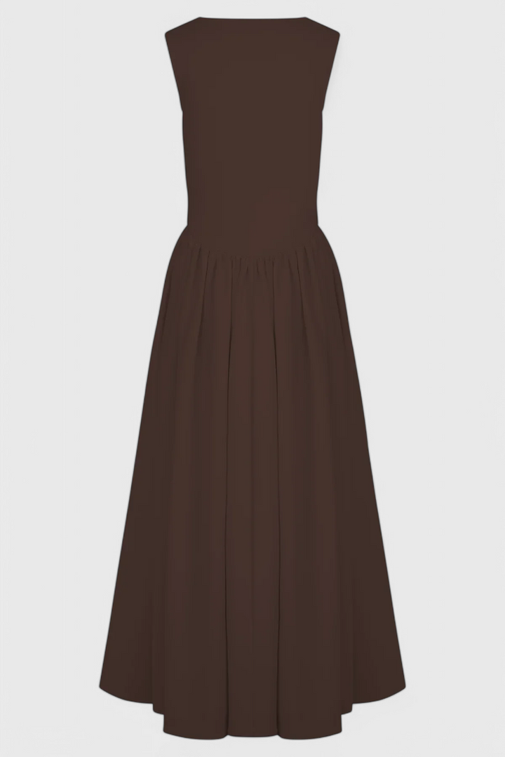 Abito midi Verona con scollo quadrato