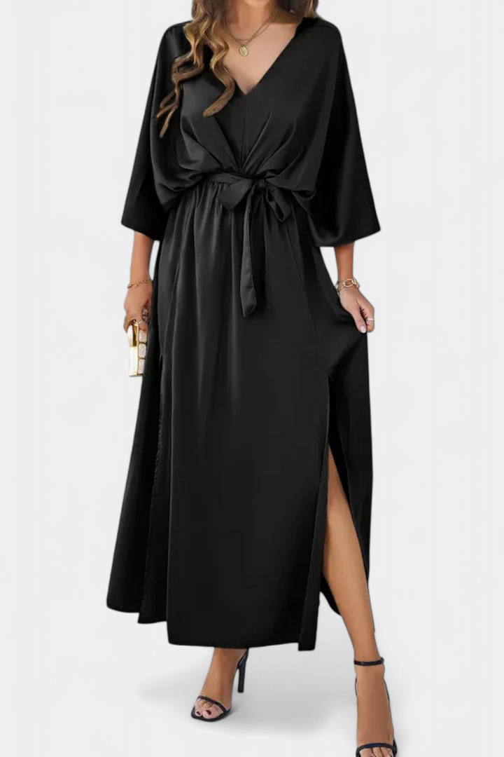 Milly Abito elegante con fiocco e spacco