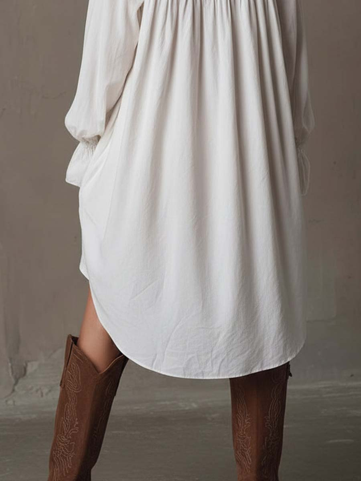 Helen | Abito midi in pizzo bianco tropicale