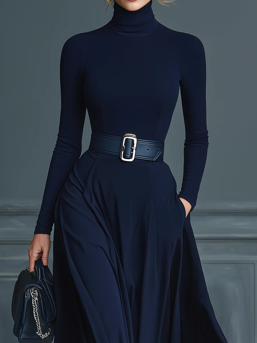 Elora™ | Elegant maxi dress with high neck