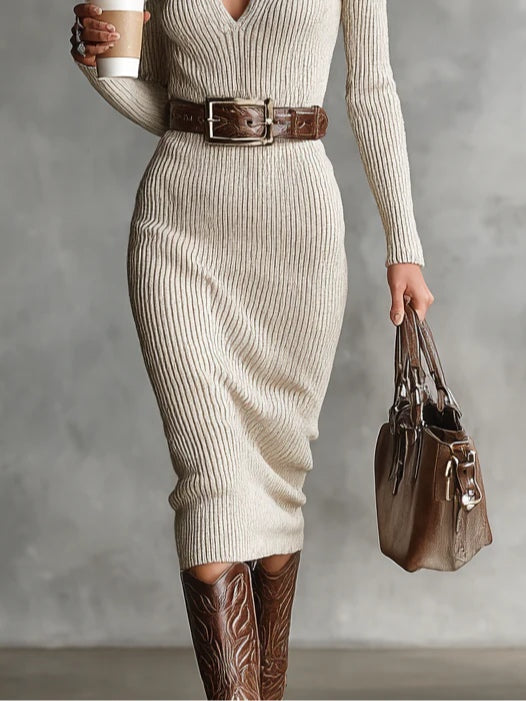 Clara | Vestito in maglia a collo alto