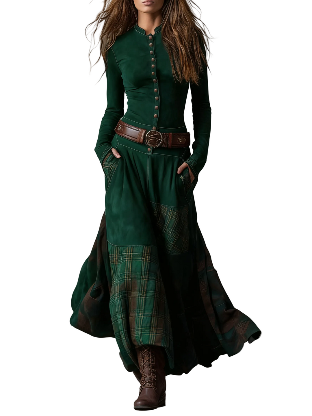Izabella - Suede Maxi Dress
