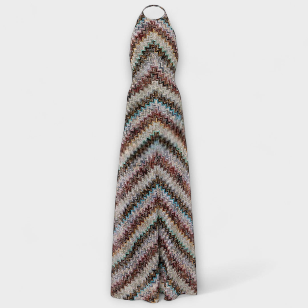 Reese - Robe en maille Jodie à motif chevron coloré