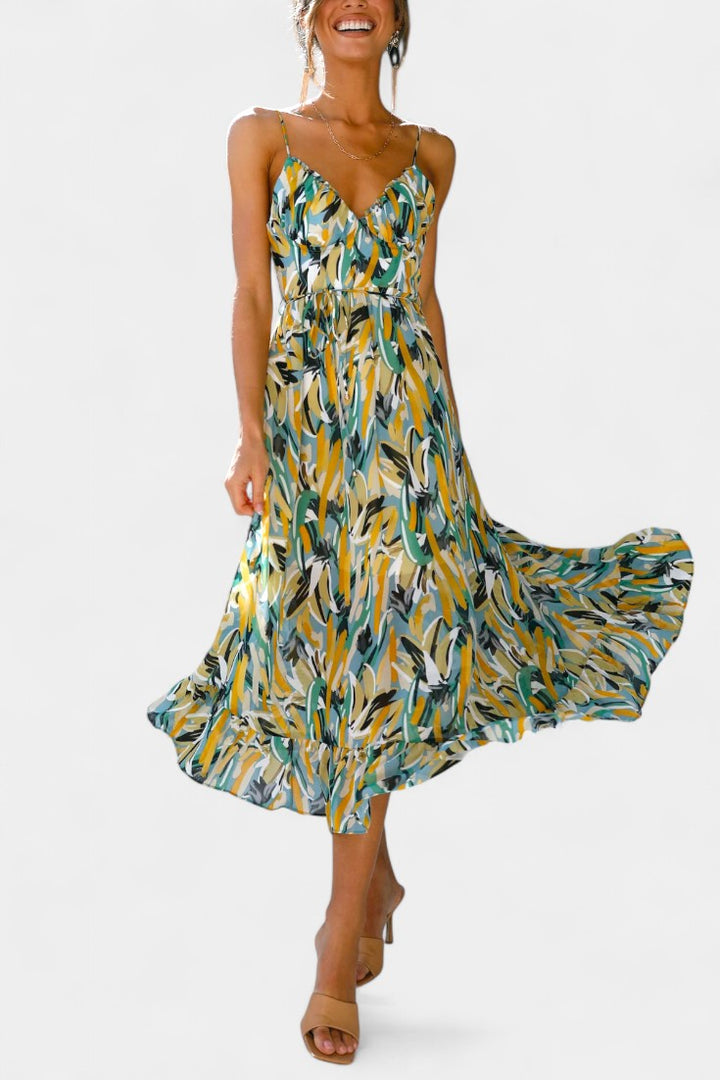 Robe midi Fiona à motif vif