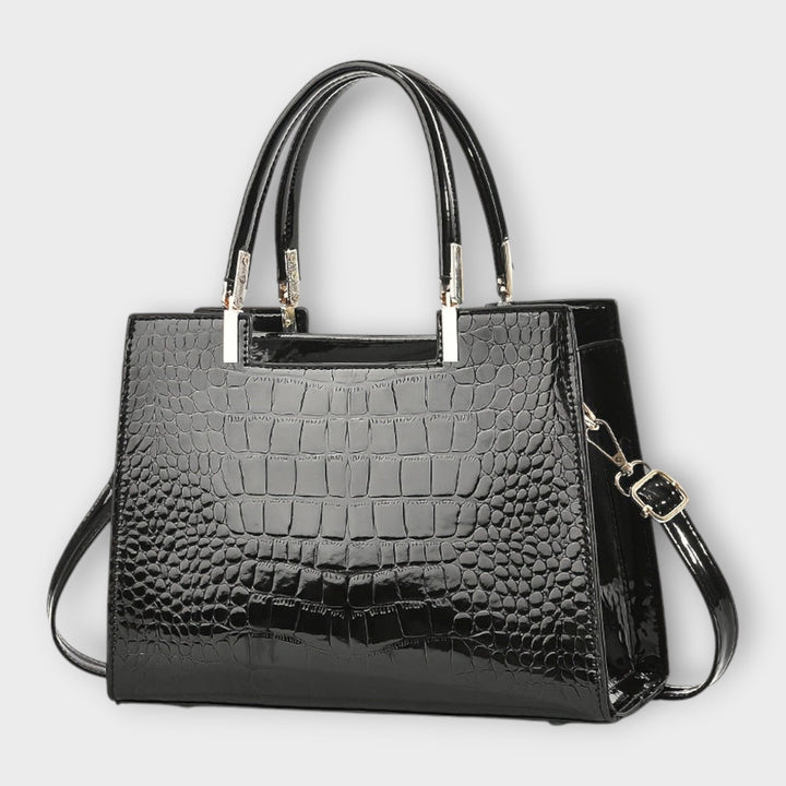 Erain - Borsa in pelle di coccodrillo lucida