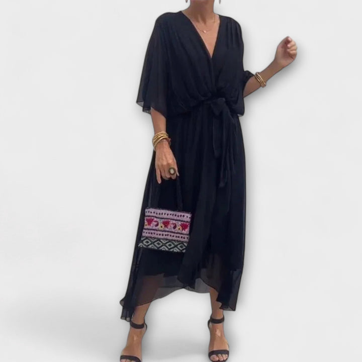 Amoura — Vestito in Chiffon con Scollo a V