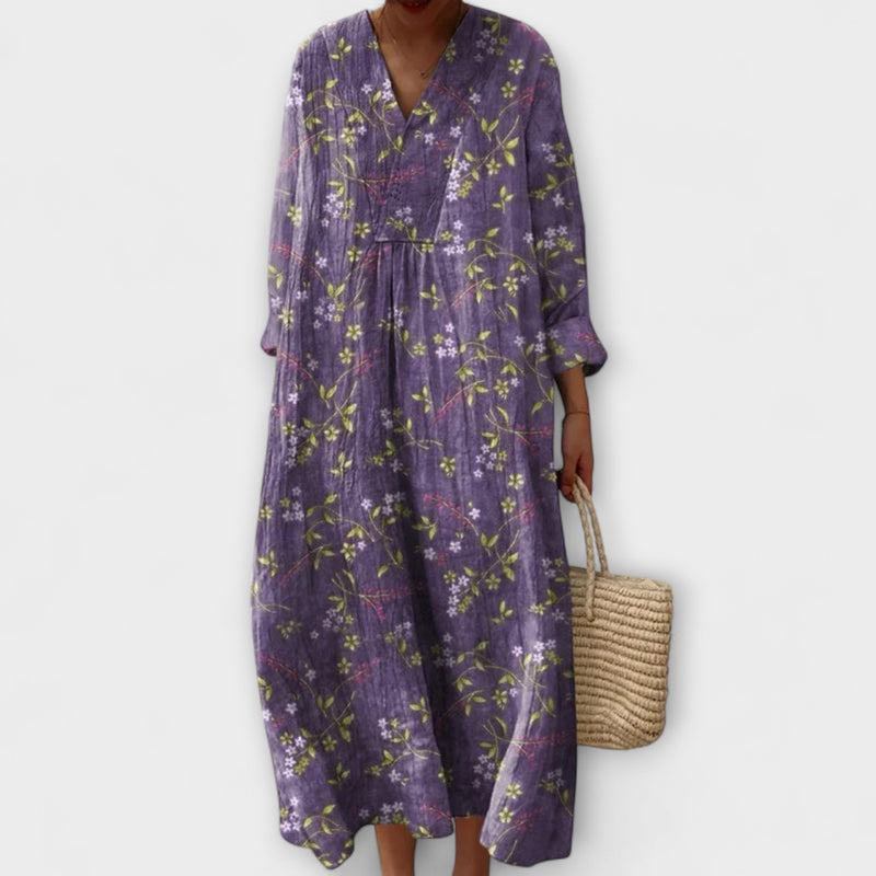 Elke — Robe mi-longue en mélange de coton