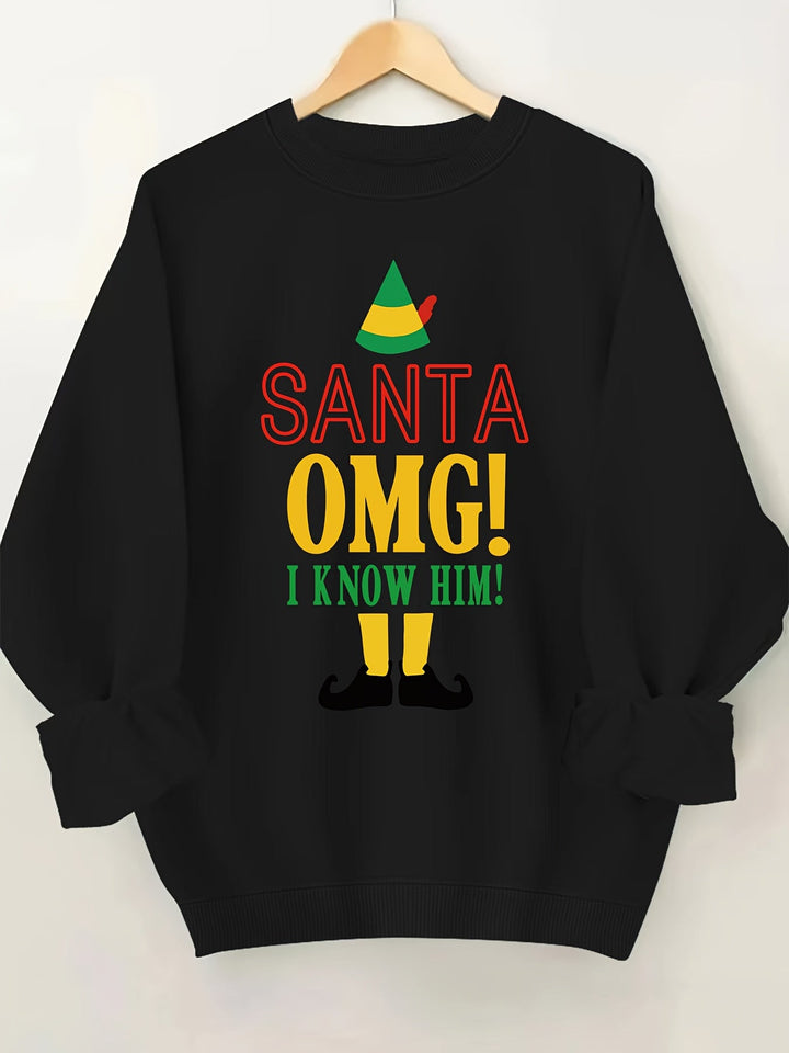 Comfortable Graphic Christmas Tacky Sweater for Women with Crew Neck Long Sleeve Oversized Pullover Style