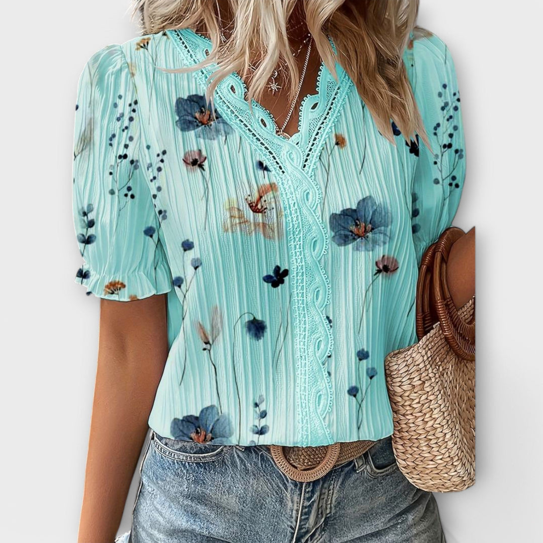 Emily - Fashion blouse with V-neckline