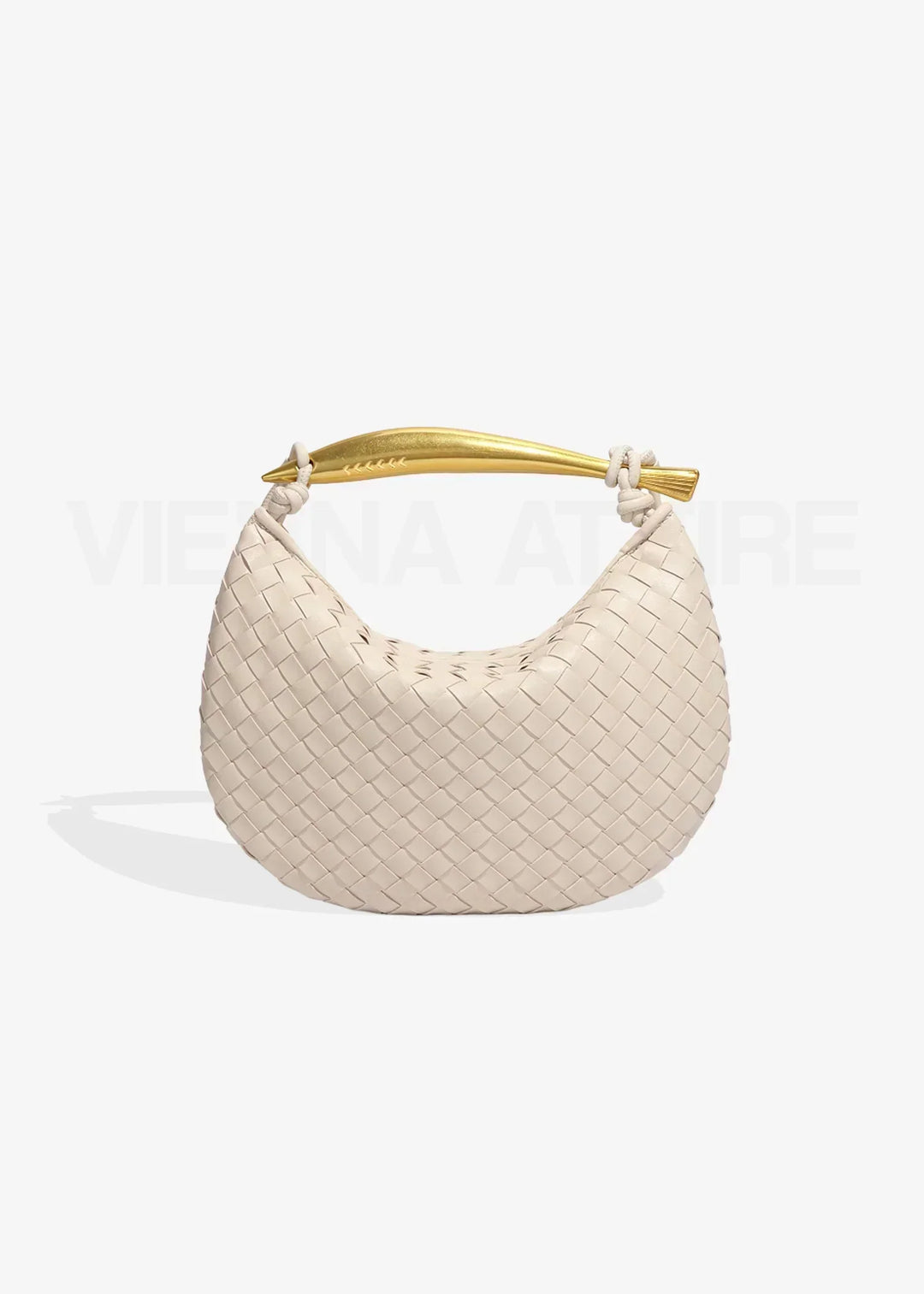 Alexandra – Borsa con Motivo Intrecciato e Manico Dorato