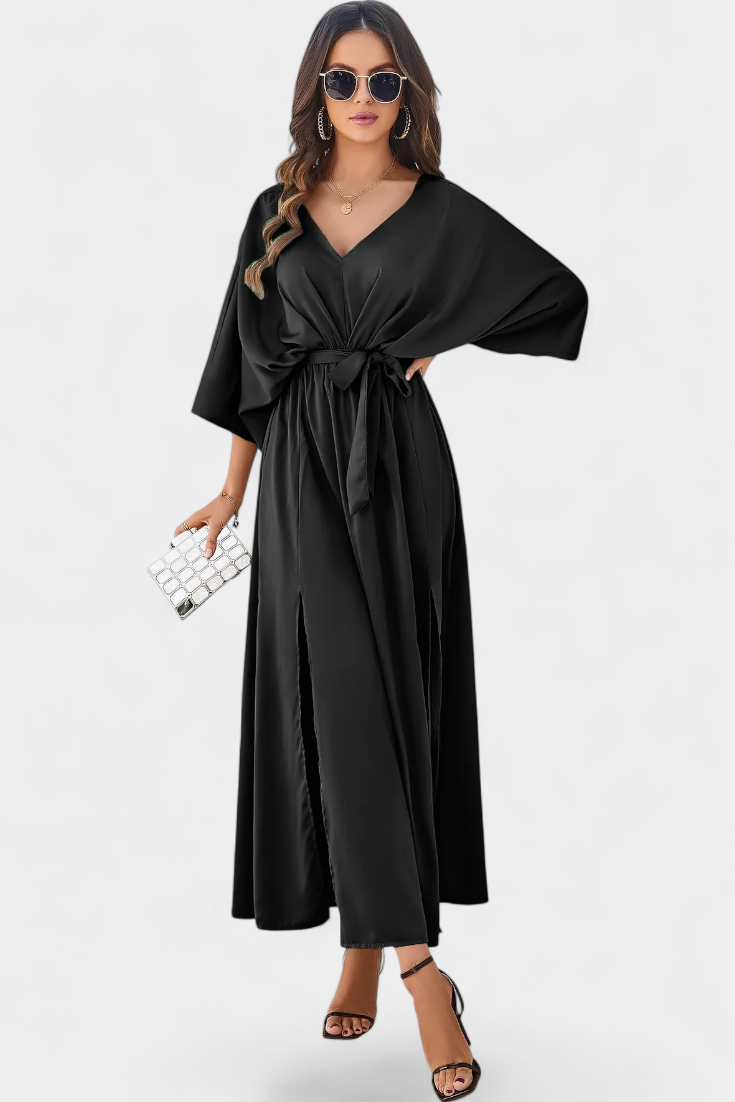 Milly Abito elegante con fiocco e spacco