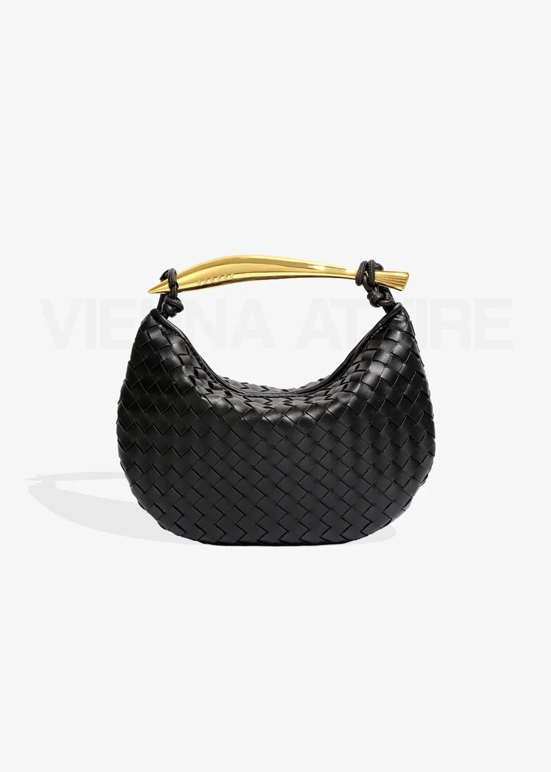 Alexandra – Borsa con Motivo Intrecciato e Manico Dorato