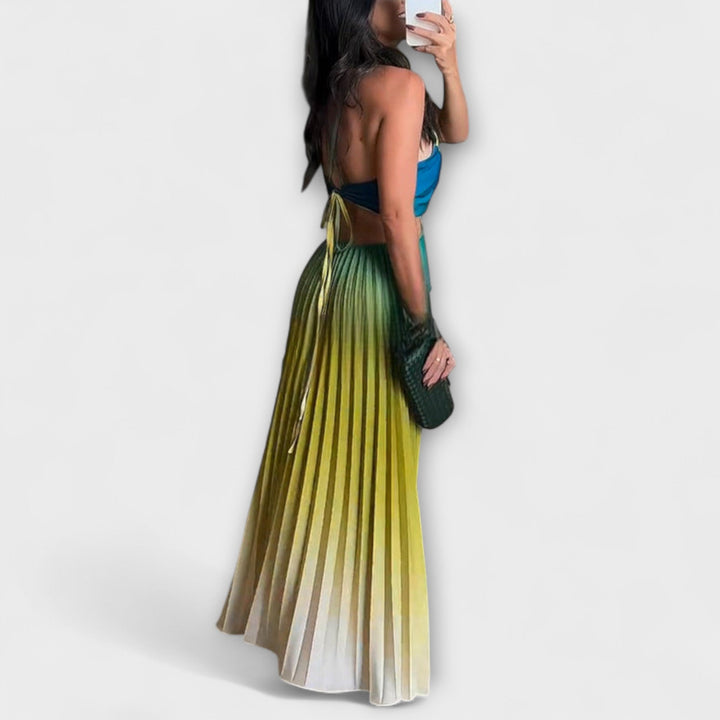 Haven - Abito lungo senza schienale tie-dye elegante