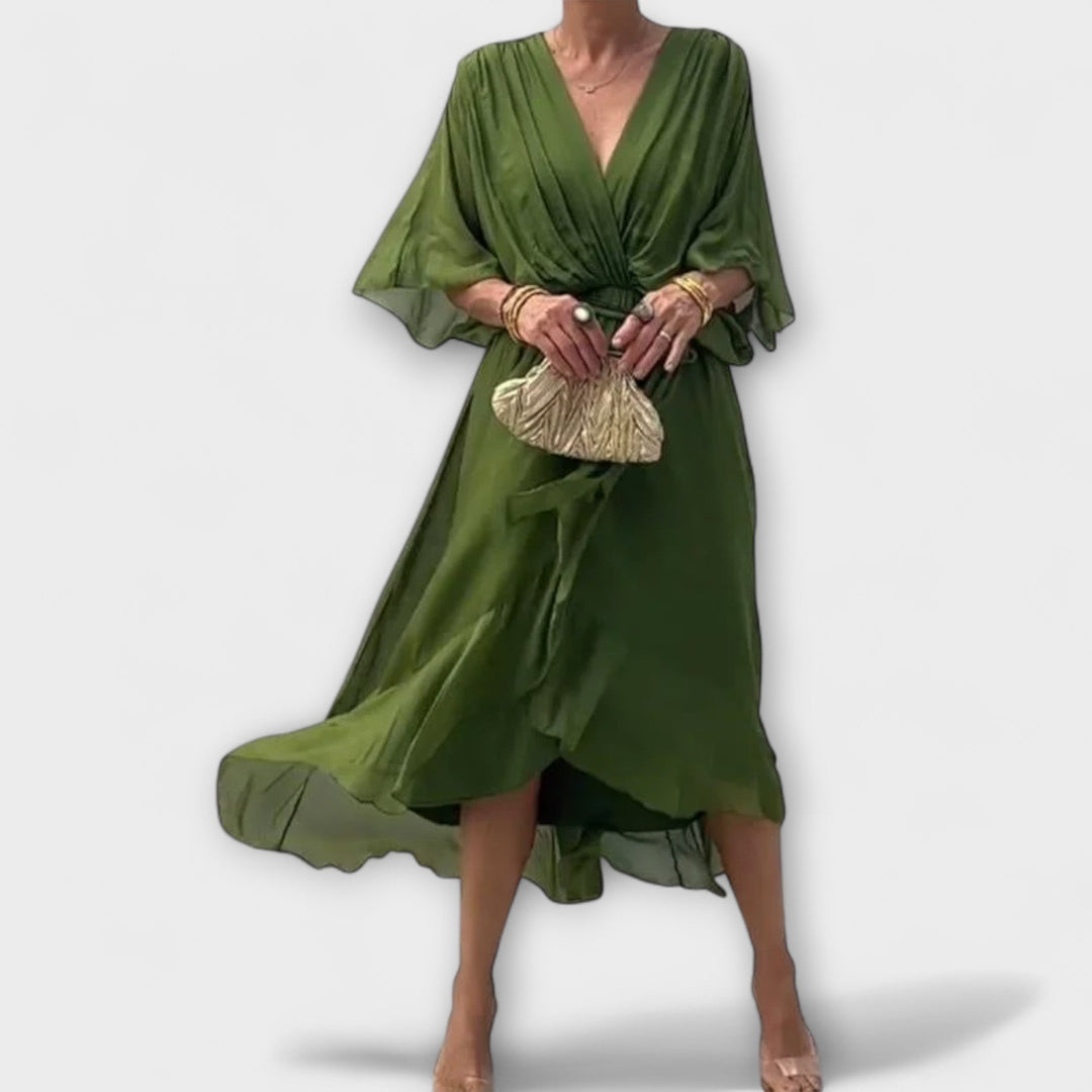 Amoura — Vestito in Chiffon con Scollo a V