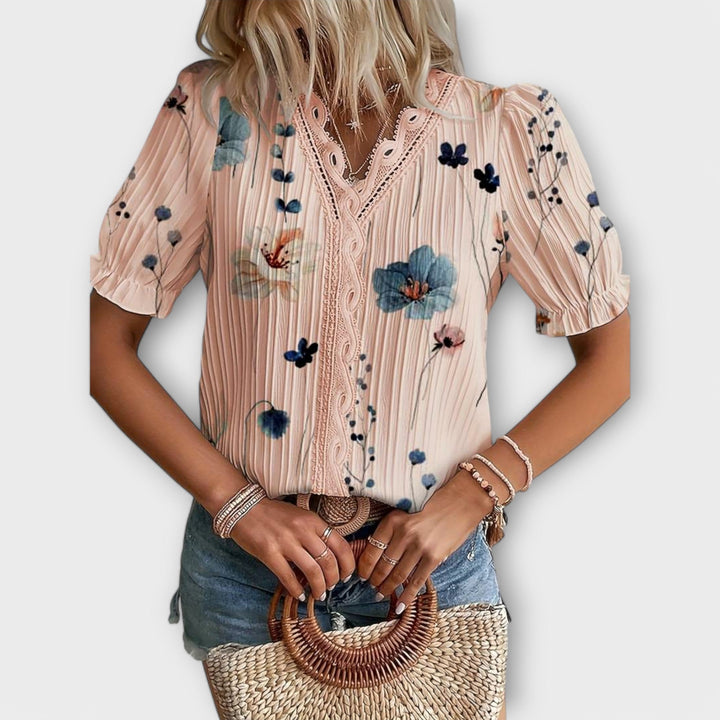 Emily - Fashion blouse with V-neckline