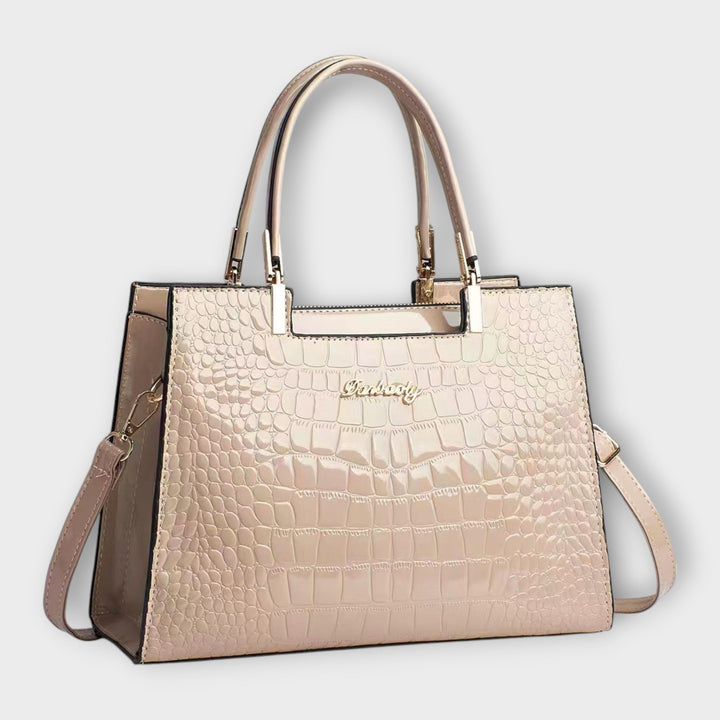 Erain - Borsa in pelle di coccodrillo lucida