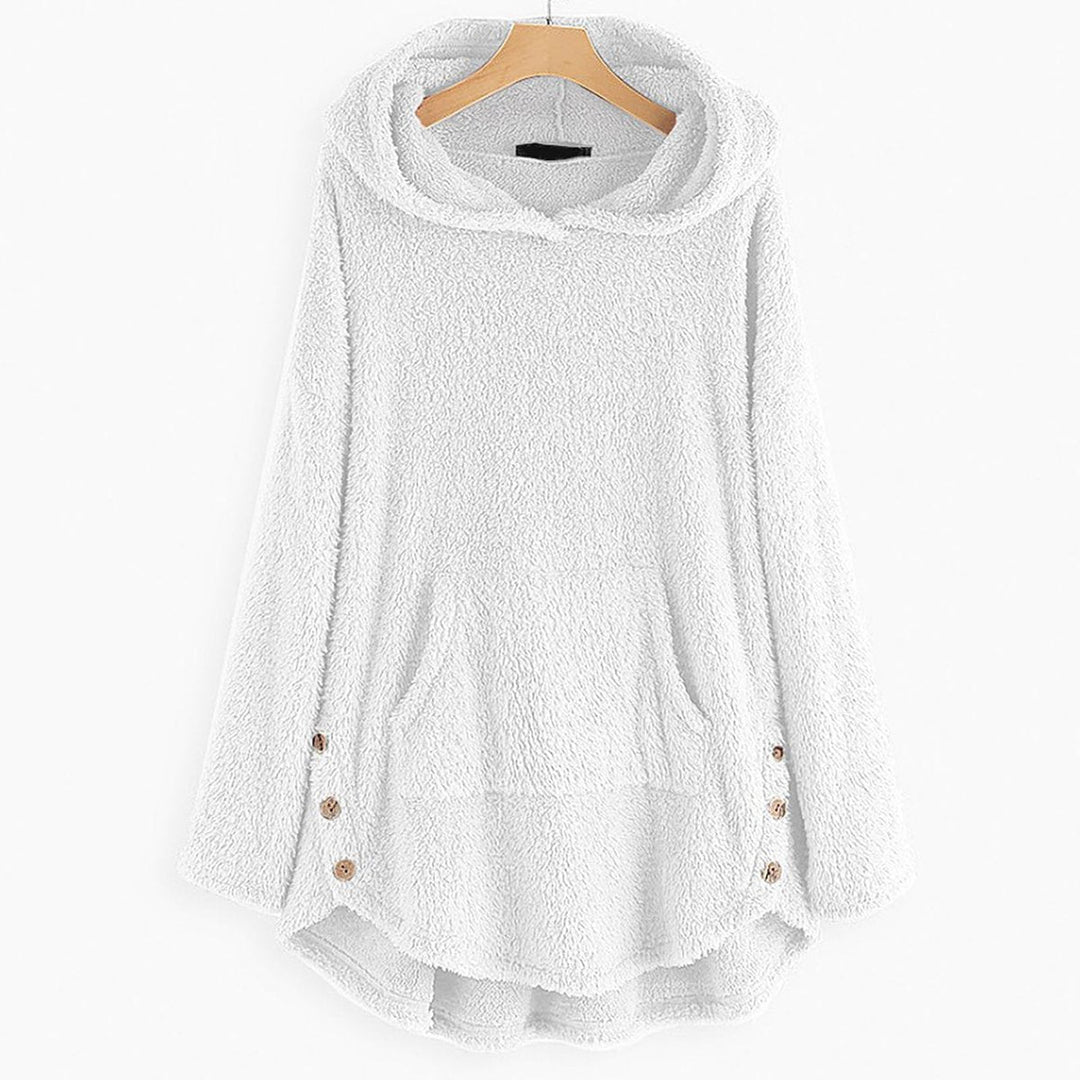 Comfortable Cat Print Fleece Sweatshirt for Women with Hooded Long Sleeve High Low Oversized Casual Style