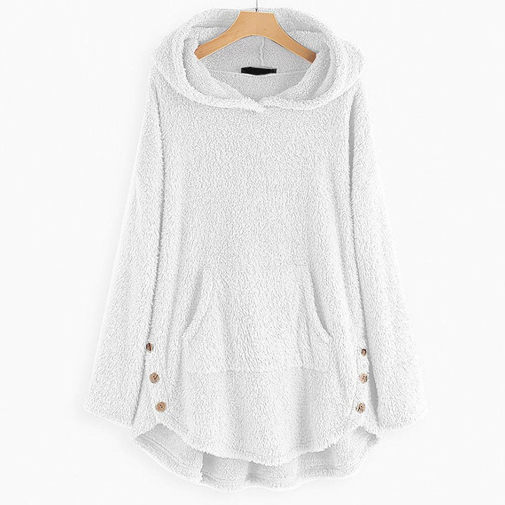 Comfortable Cat Print Fleece Sweatshirt for Women with Hooded Long Sleeve High Low Oversized Casual Style