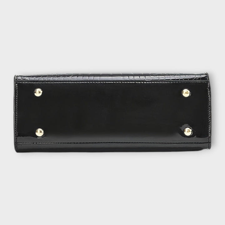 Erain - Borsa in pelle di coccodrillo lucida